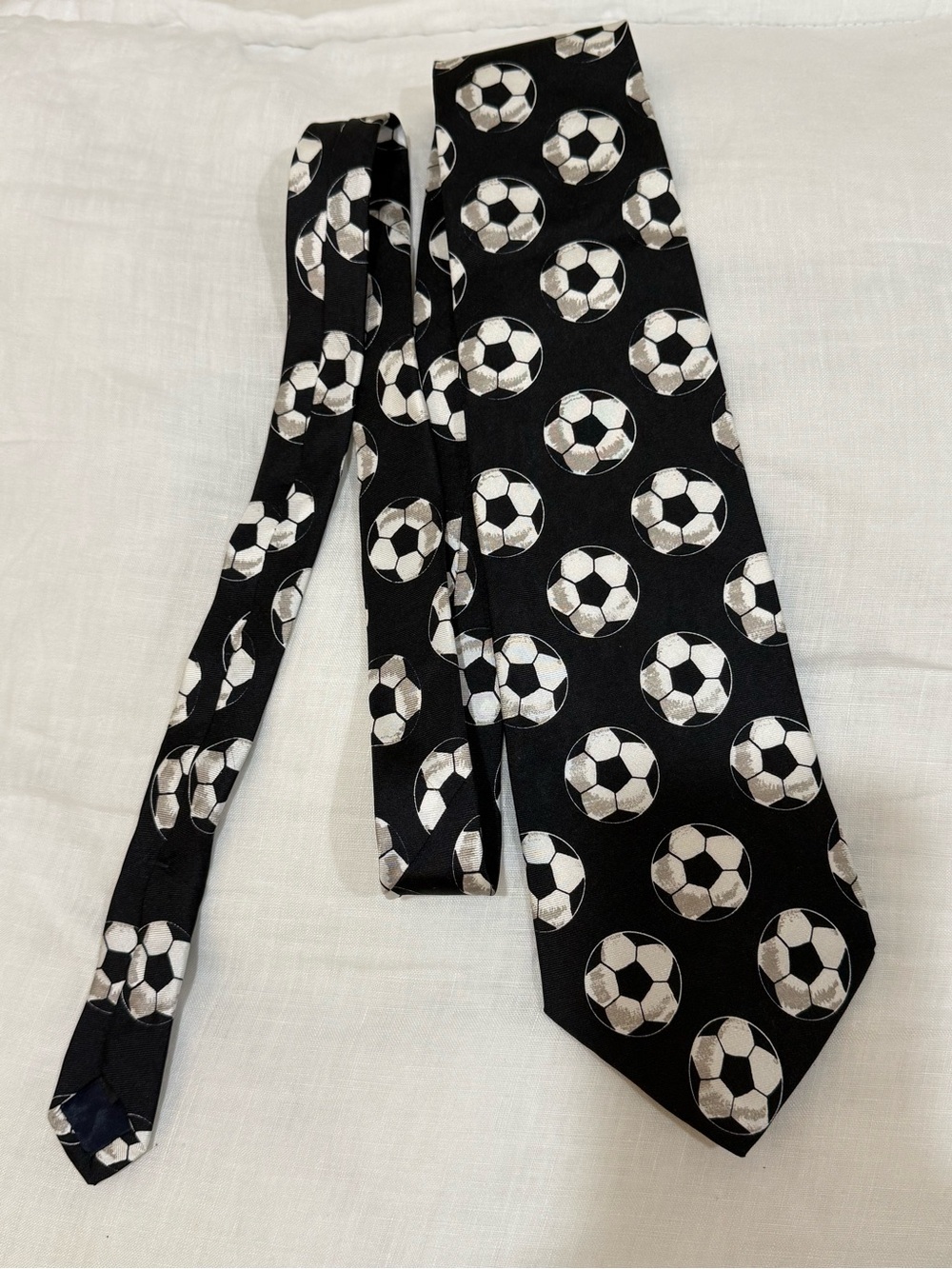 Black Soccer Ball Pattern Tie